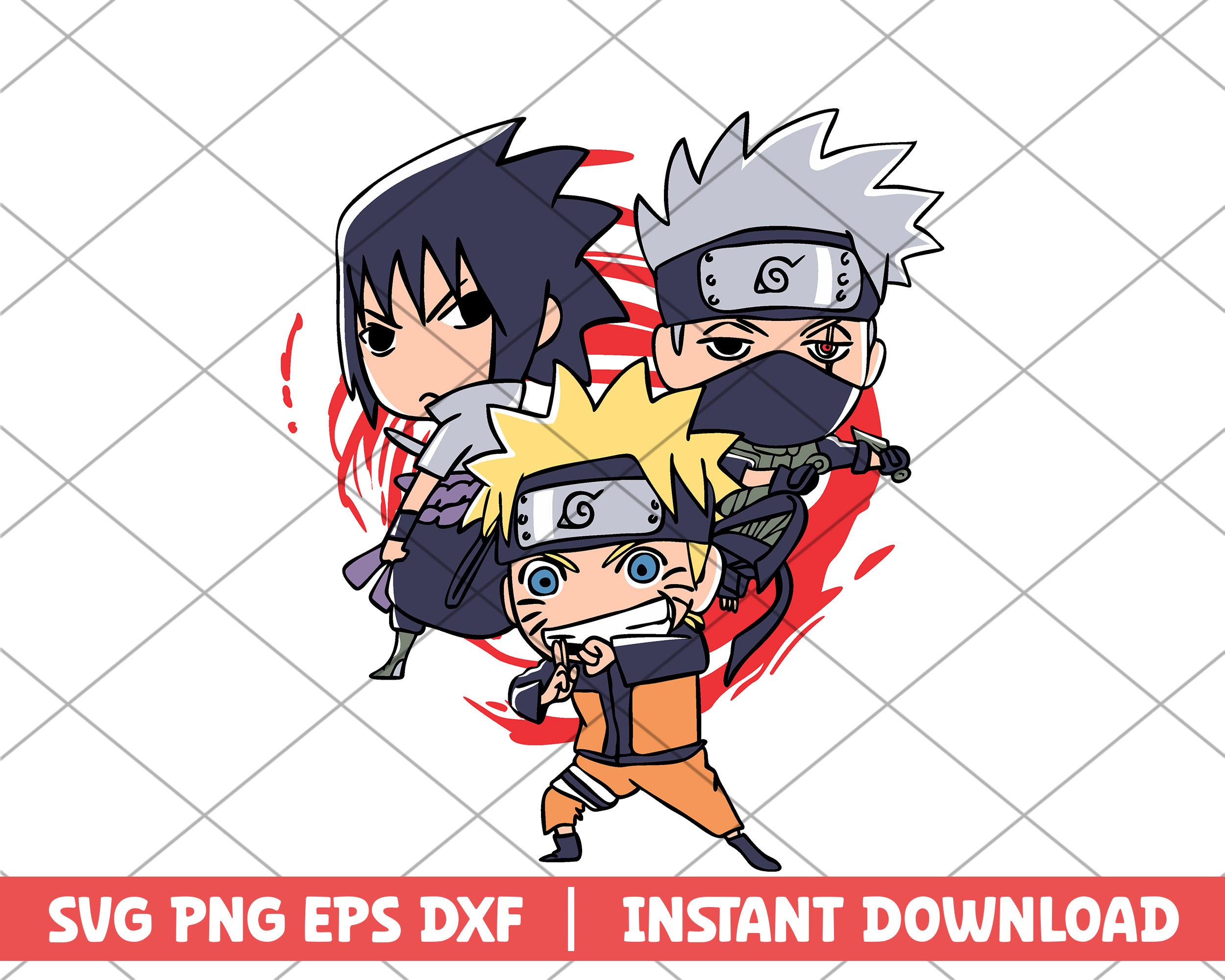 Naruto x Sasuke x Kakashi anime svg – svg files for cricut