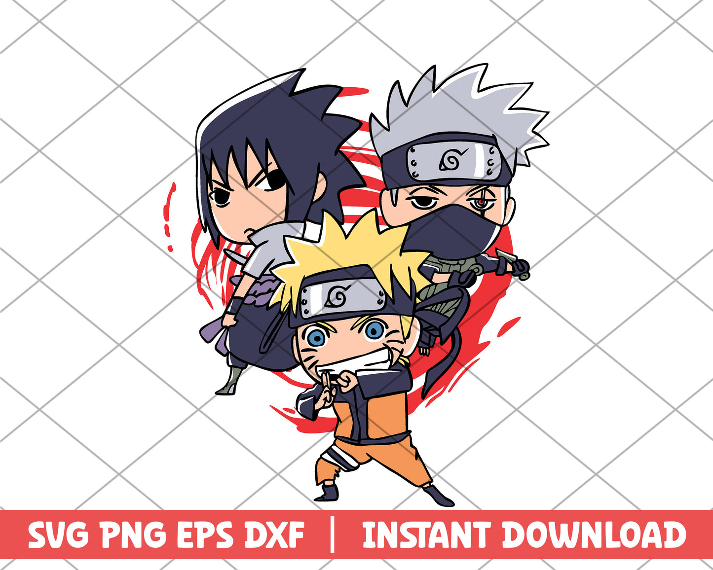 Naruto x Sasuke x Kakashi anime svg