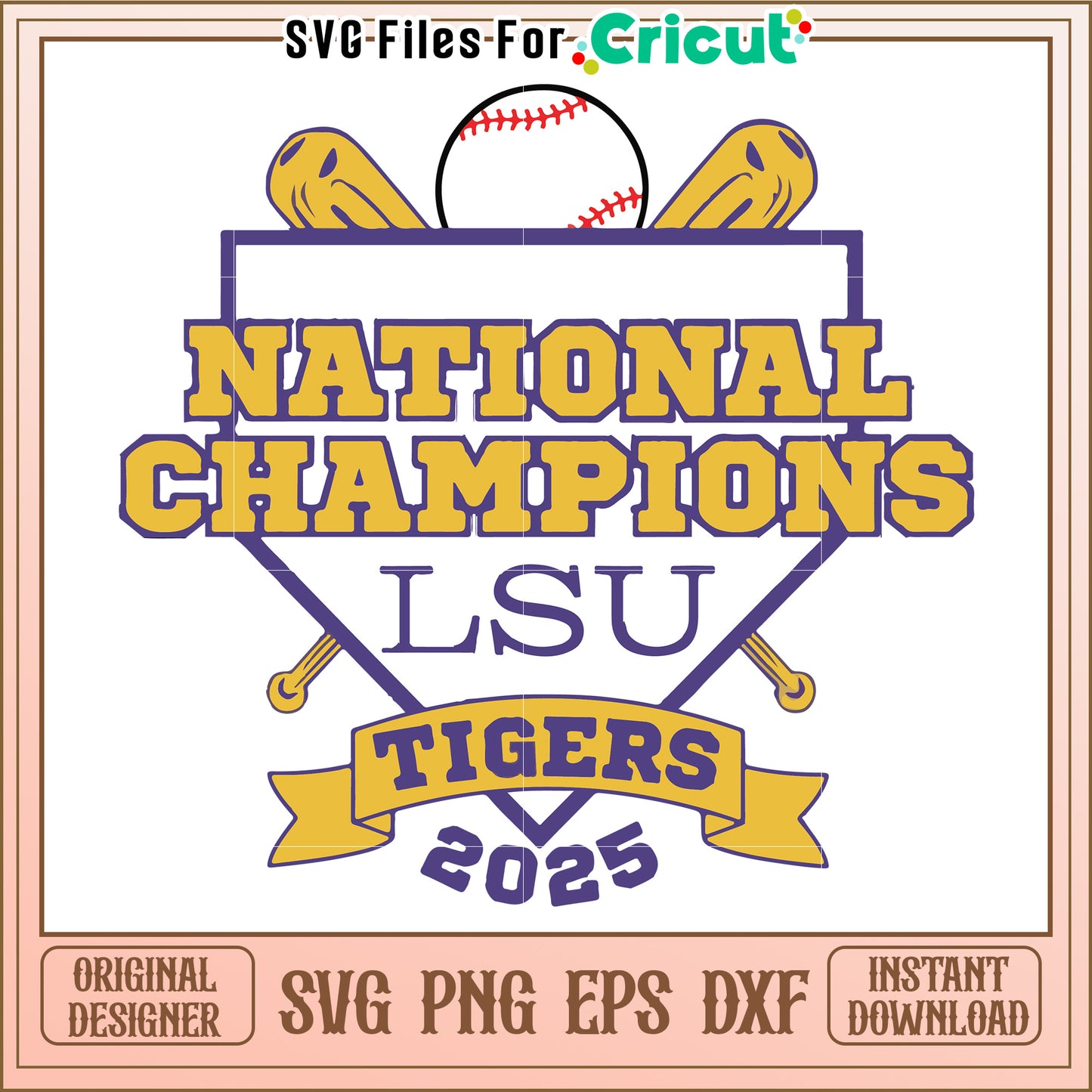 National champions lsu tigers svg, lsu tigers football champions svg