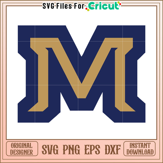 Navy and Gold Letter M Design for Cricut, Perfect for Custom Projects
