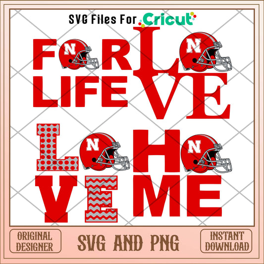 Nebraska Cornhuskers love svg, Nebraska Cornhuskers svg bundle, NCAA svg