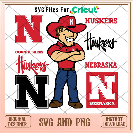 Nebraska Cornhuskers svg, Nebraska Cornhuskers svg bundle, NCAA svg