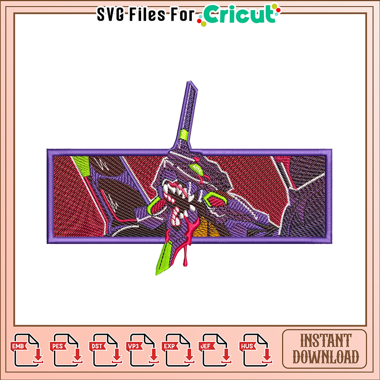Neon Genesis Evangelion Embroidery Design