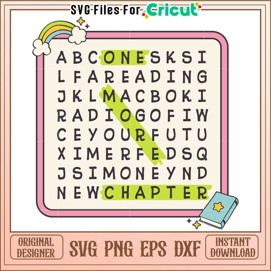 New Chapter Word Search SVG Cut File