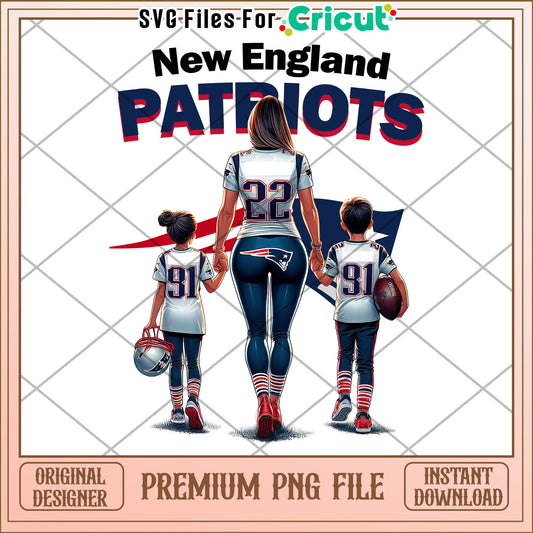 New England Patriots Family PNG Design, Perfect for Cricut Projects