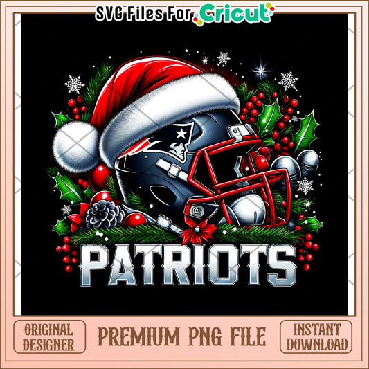 New England Patriots Holiday Helmet Design, Perfect for Crafts