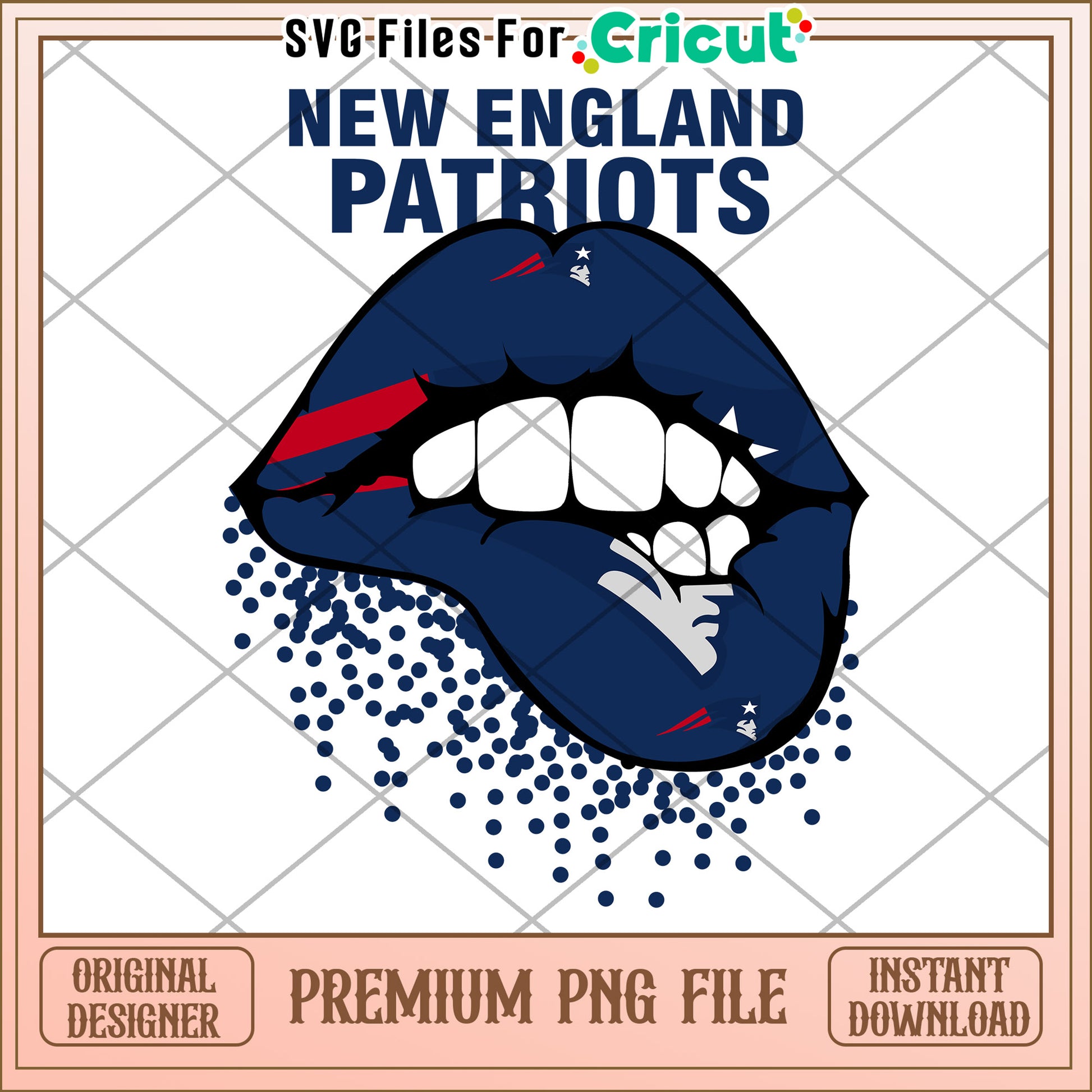 New England Patriots Lips Graphic PNG, Perfect for Cricut Projects