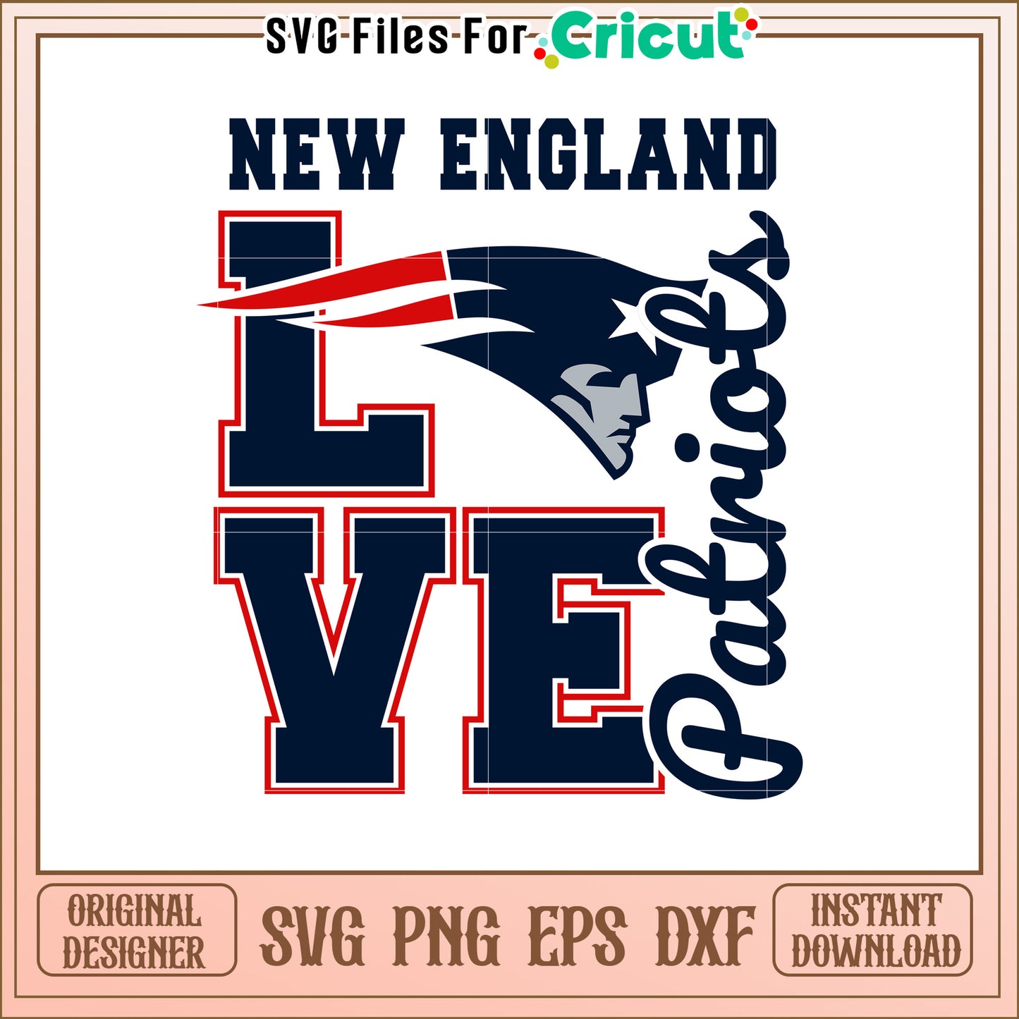 New England Patriots Love SVG Design