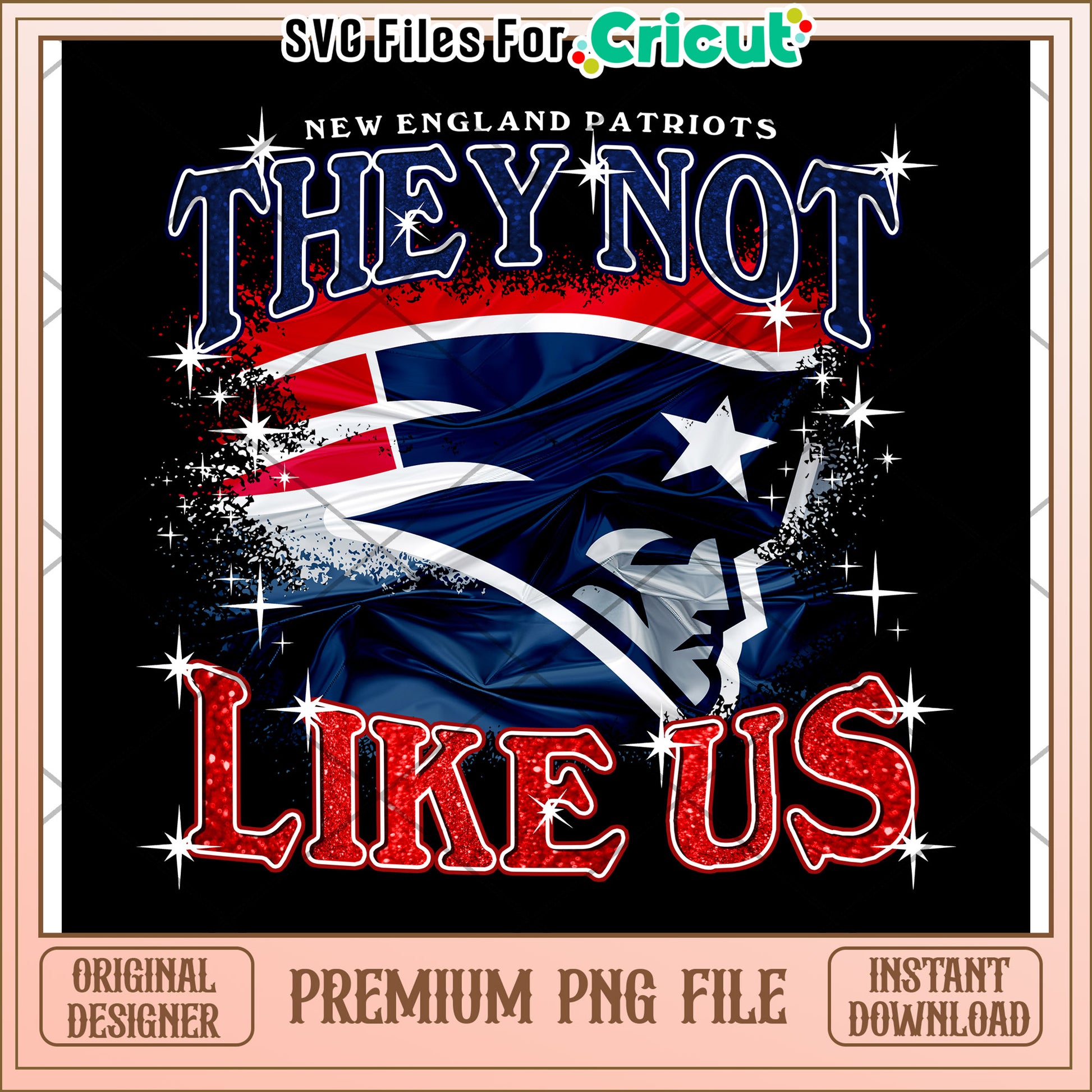 New England Patriots PNG Design for Cricut, Instant Download File