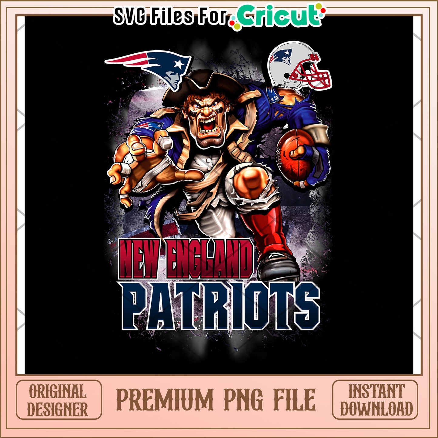 New England Patriots PNG design for sports fans, ideal for crafting