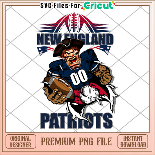 New England Patriots PNG file for sports fans, instant download design