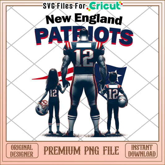 New England Patriots family design for Cricut, premium PNG download