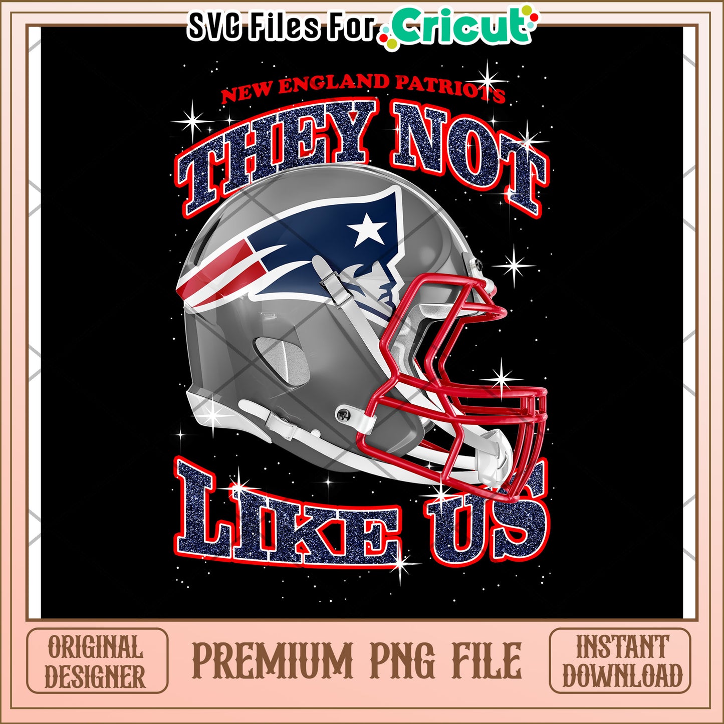 New England Patriots helmet design, ideal for sports fans and crafters