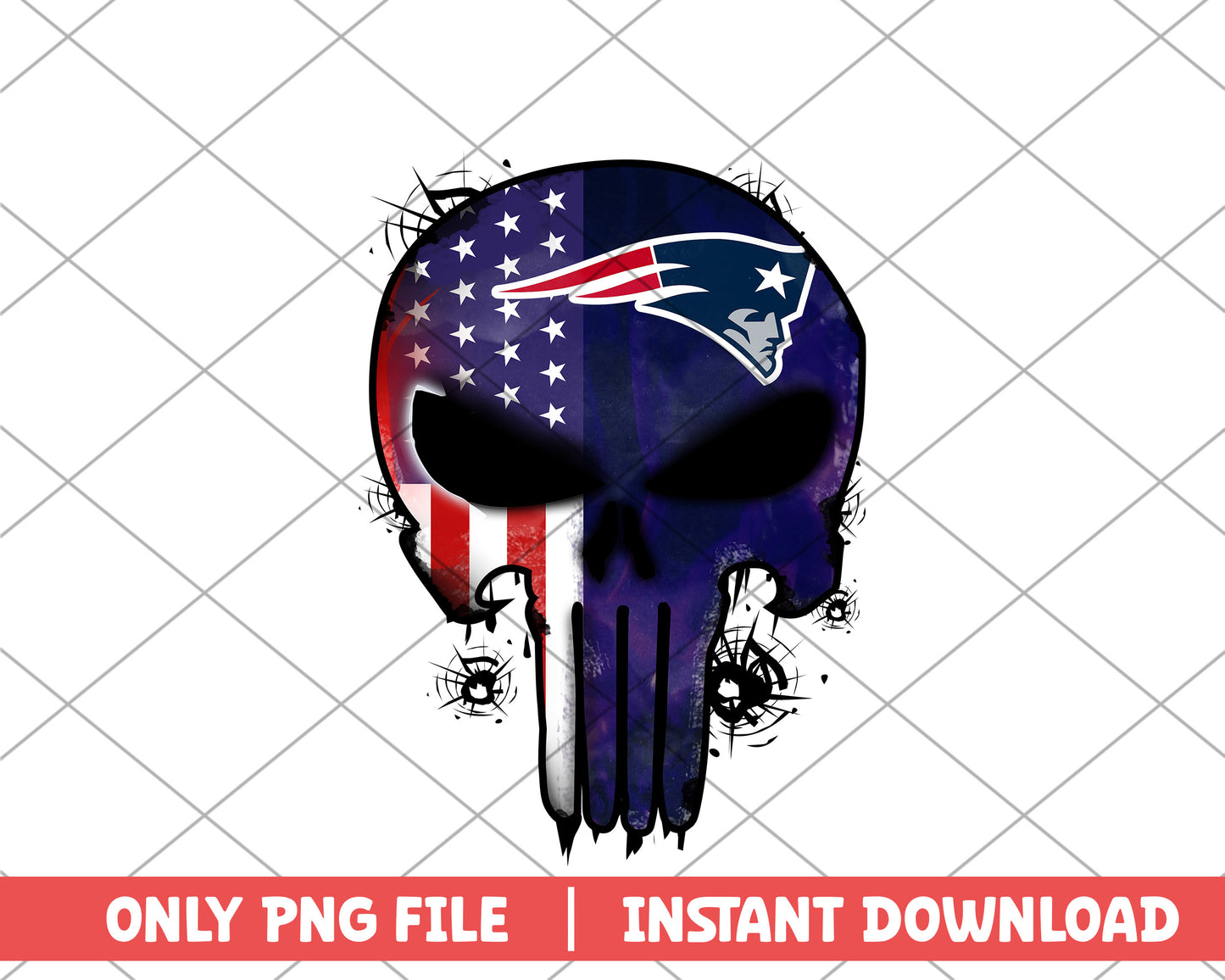 New England Patriots punisher png, New England Patriots png