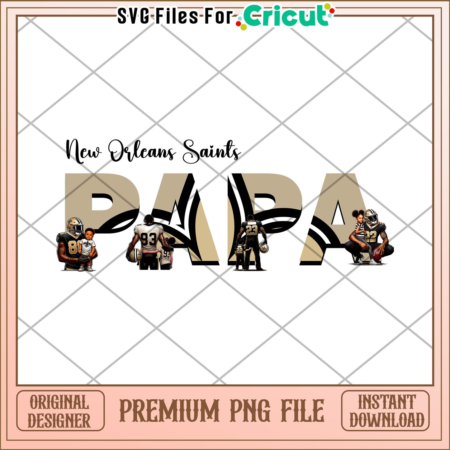 New Orleans Saints Papa PNG Design, Perfect for Football Fans