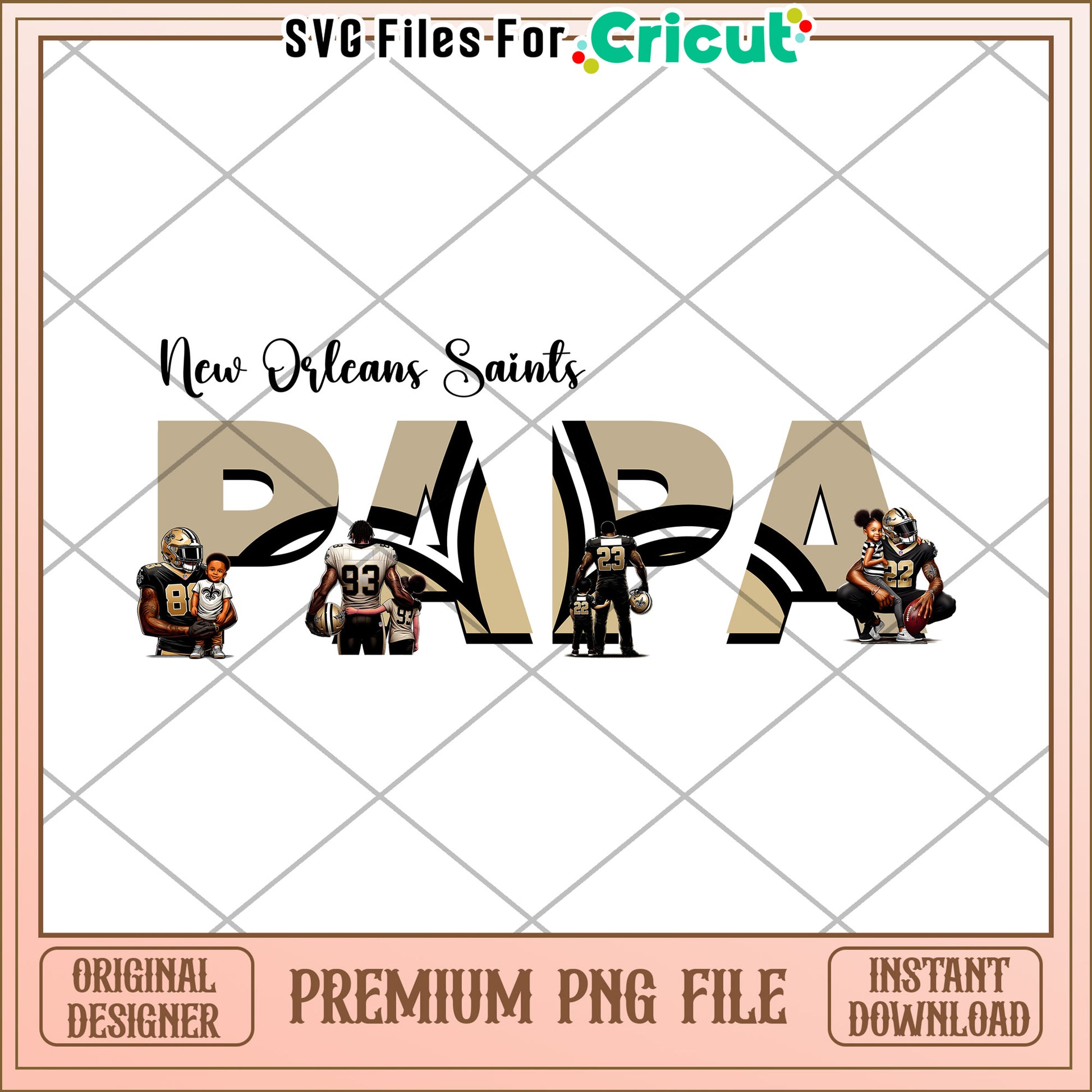 New Orleans Saints Papa PNG Design, Perfect for Football Fans