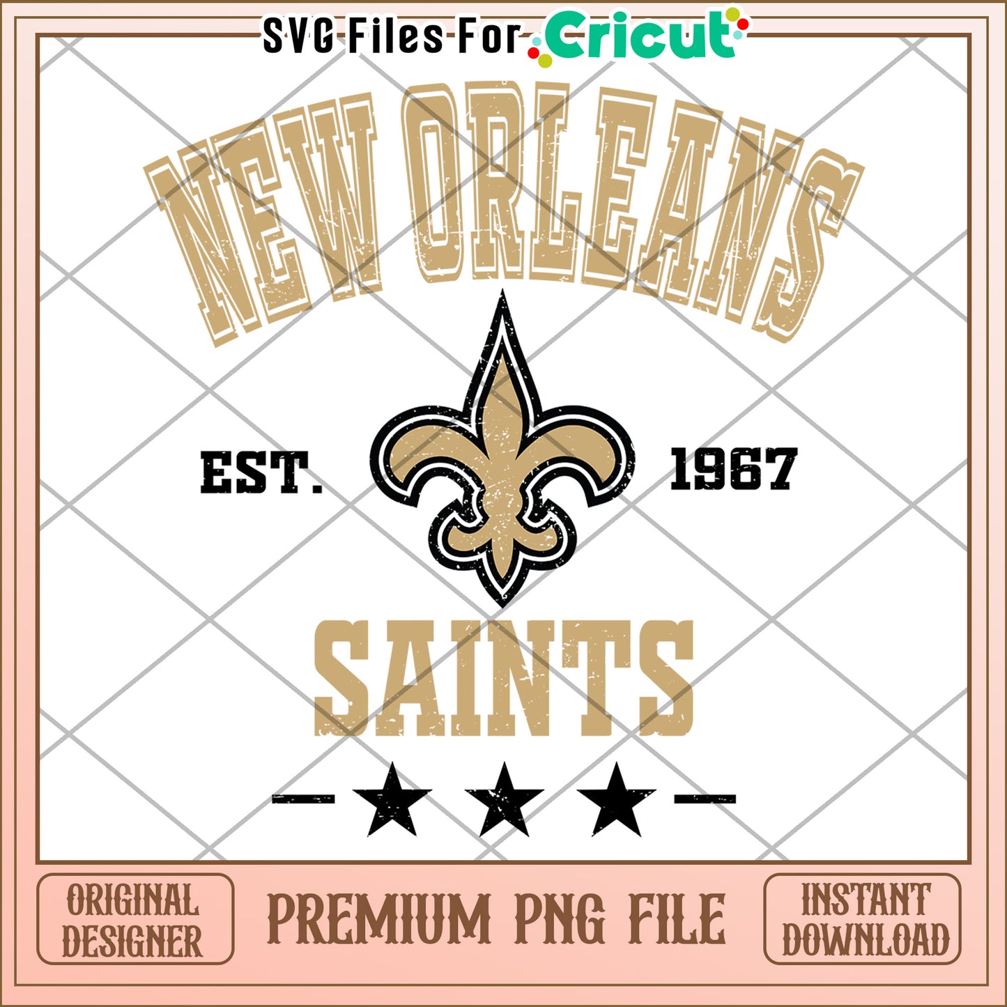 New Orleans Saints design file, ideal for Cricut projects