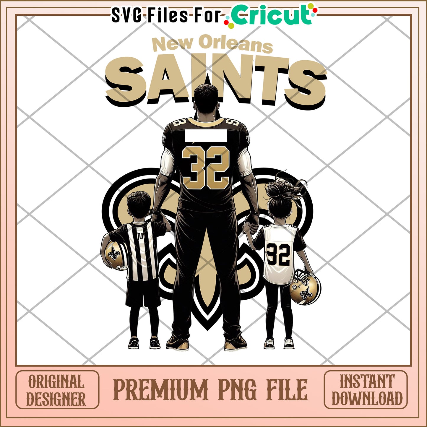 New Orleans Saints family design, premium PNG for instant download