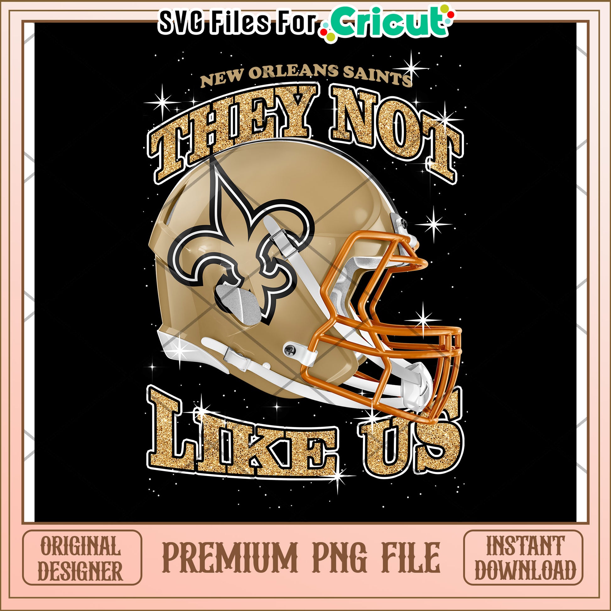 New Orleans Saints helmet design, premium PNG file for Cricut