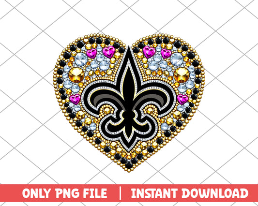 New Orleans Saints in heart png, New Orleans Saints png