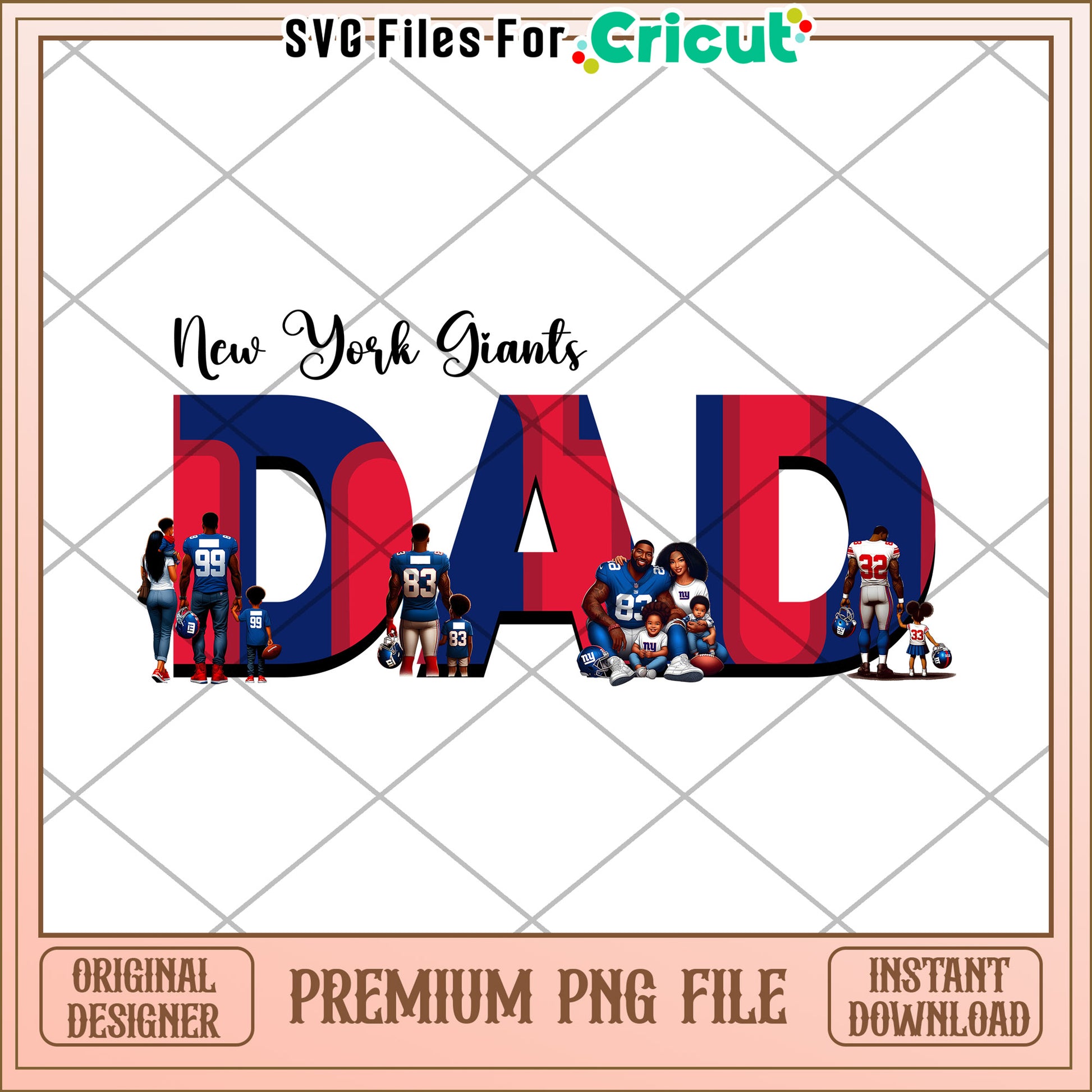 New York Giants Dad Design, Perfect for Cricut Projects