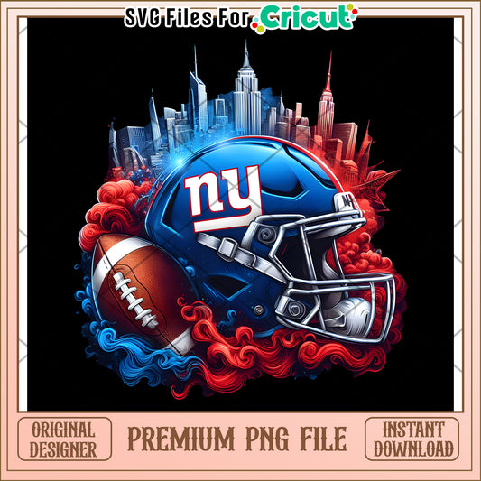 New York Giants Football Helmet Art for Cricut, Premium PNG Download