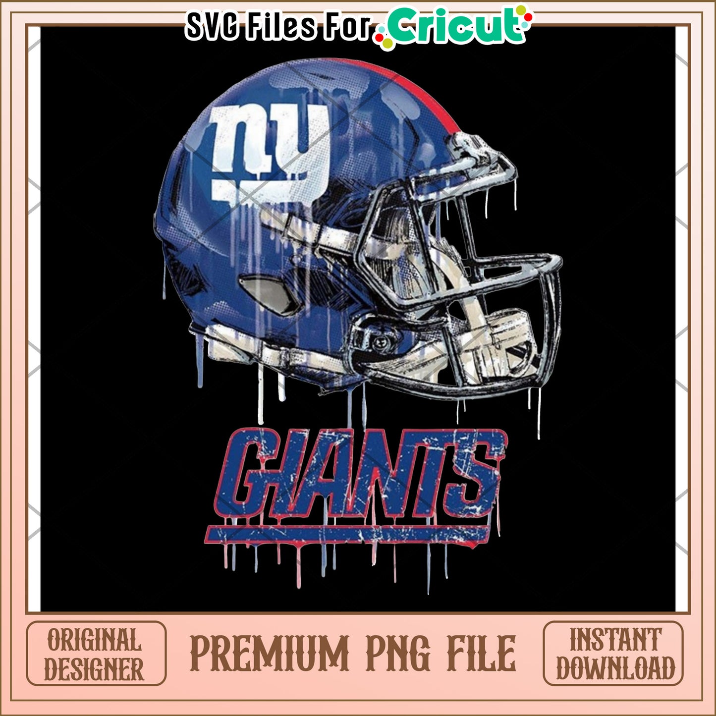 New York Giants Football Helmet PNG Design, Perfect for Crafts