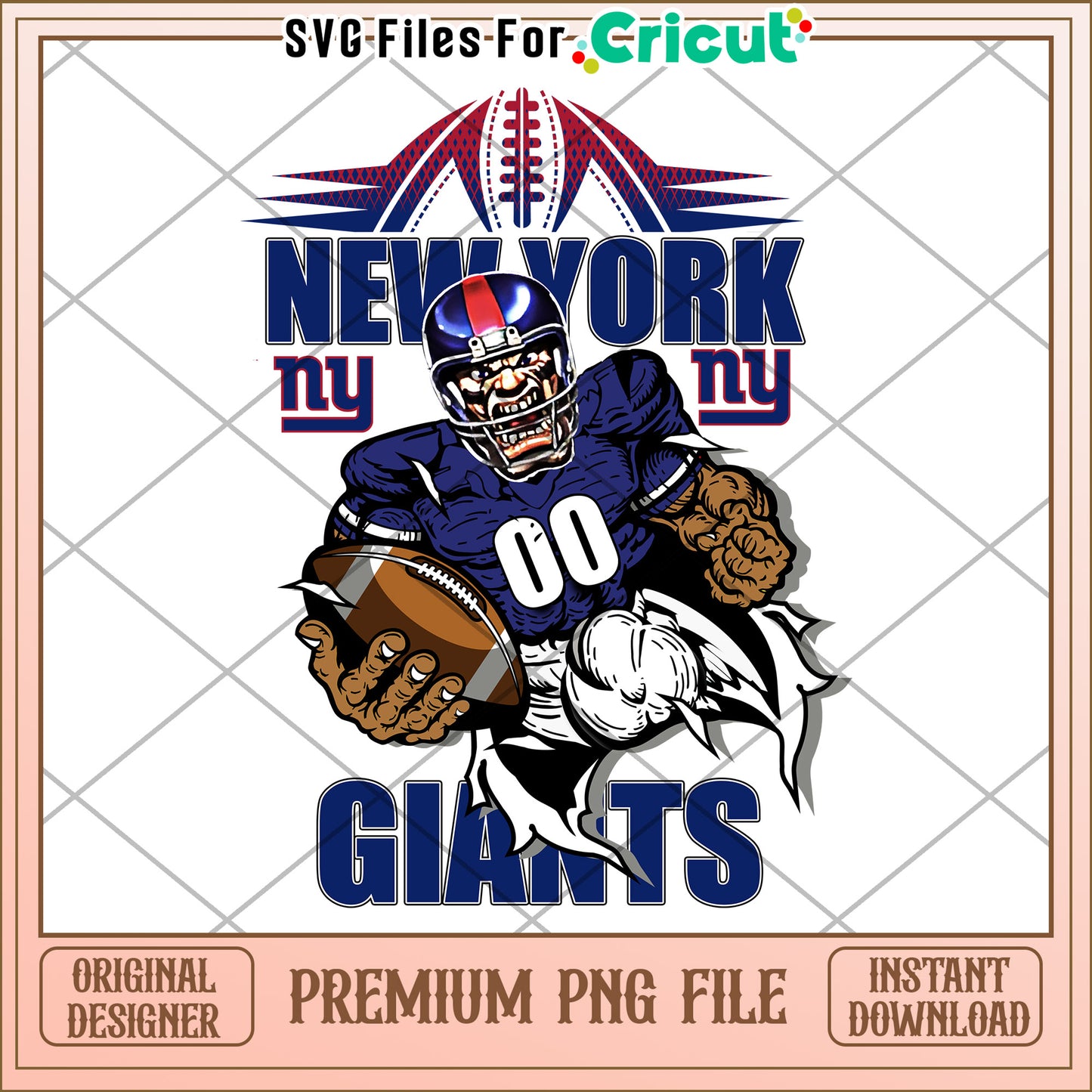 New York Giants Football PNG Design, Instant Download for Cricut