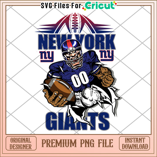 New York Giants Football PNG Design, Instant Download for Cricut