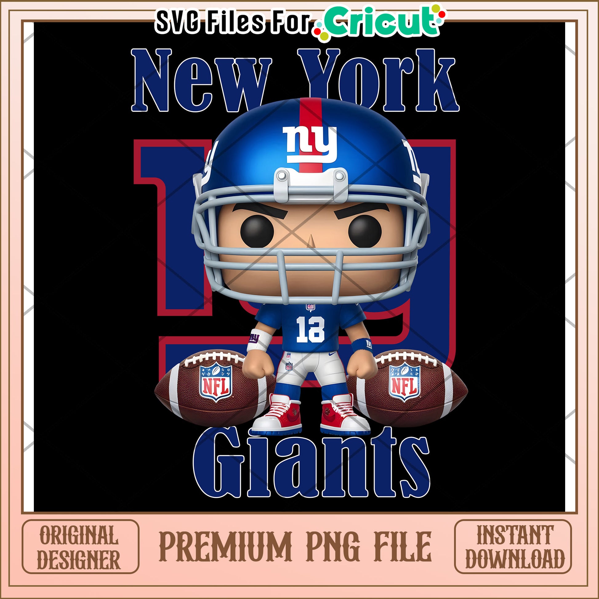 New York Giants Funko Pop, Premium PNG File for Cricut Design