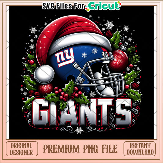 New York Giants Holiday PNG Design, perfect for sports fans