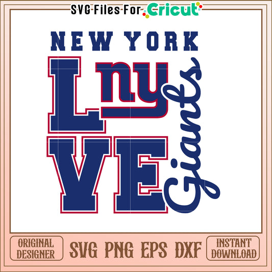 New York Giants Love SVG Design