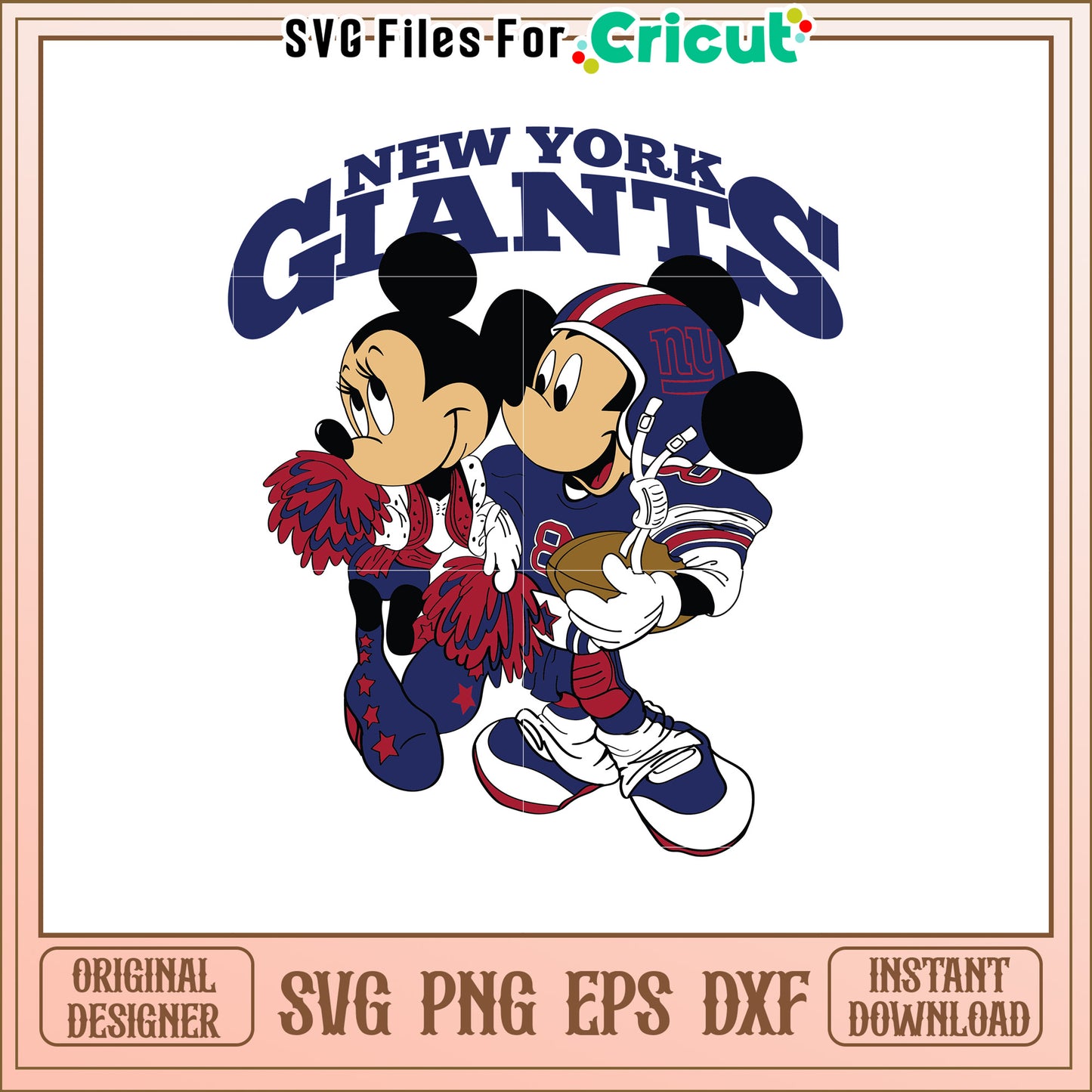 New York Giants Mickey and Minnie SVG Design File