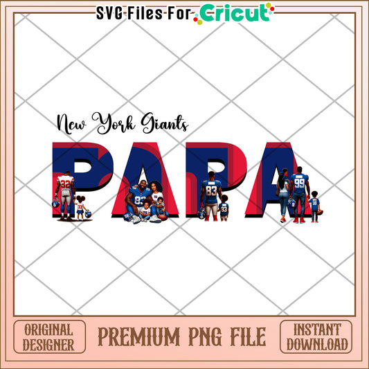 New York Giants Papa Family Design, Perfect for Cricut Projects