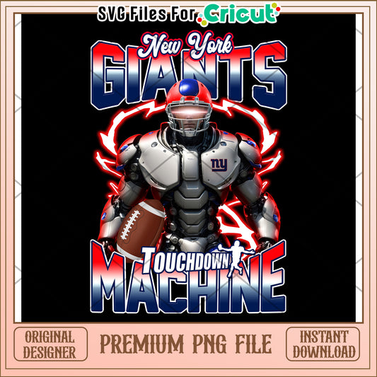 New York Giants Touchdown Machine PNG, Perfect for Cricut Projects