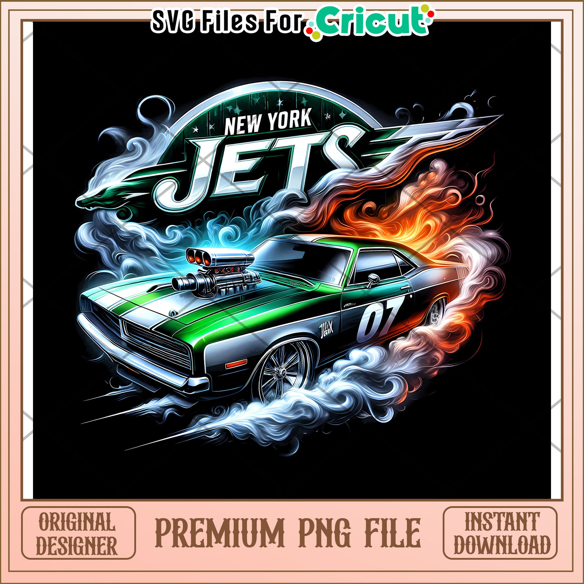 New York Jets Car Design PNG File for Cricut, Instant Download Available