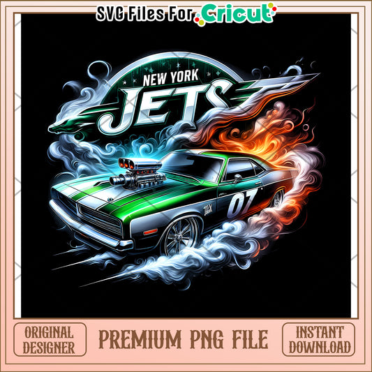 New York Jets Car Design PNG File for Cricut, Instant Download Available