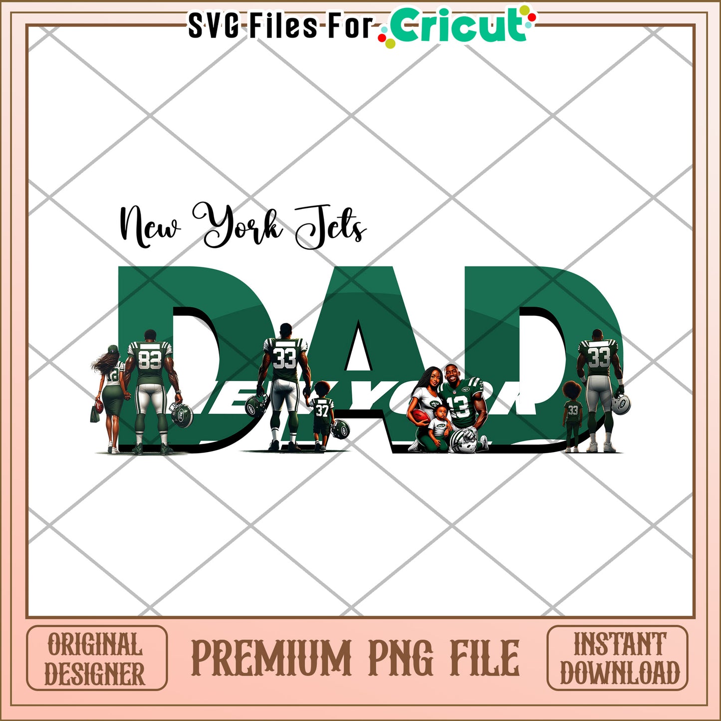New York Jets Dad PNG Design for Cricut, Instant Download Art