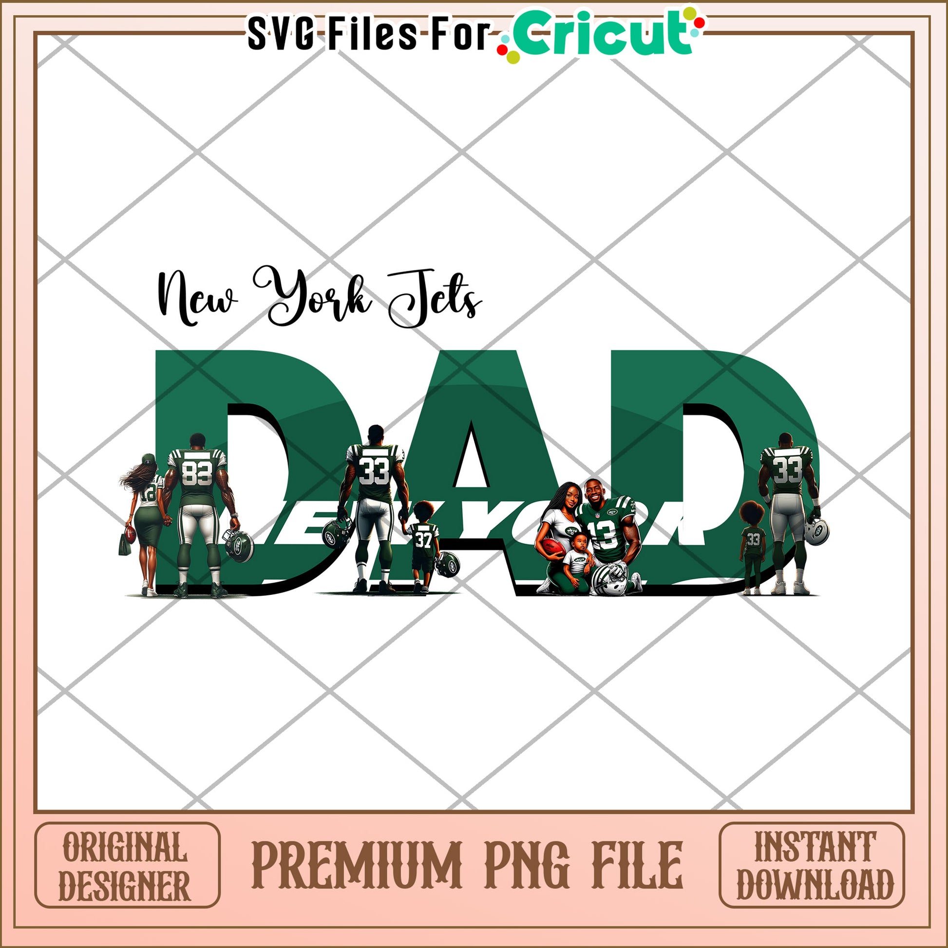 New York Jets Dad PNG Design for Cricut, Instant Download Art
