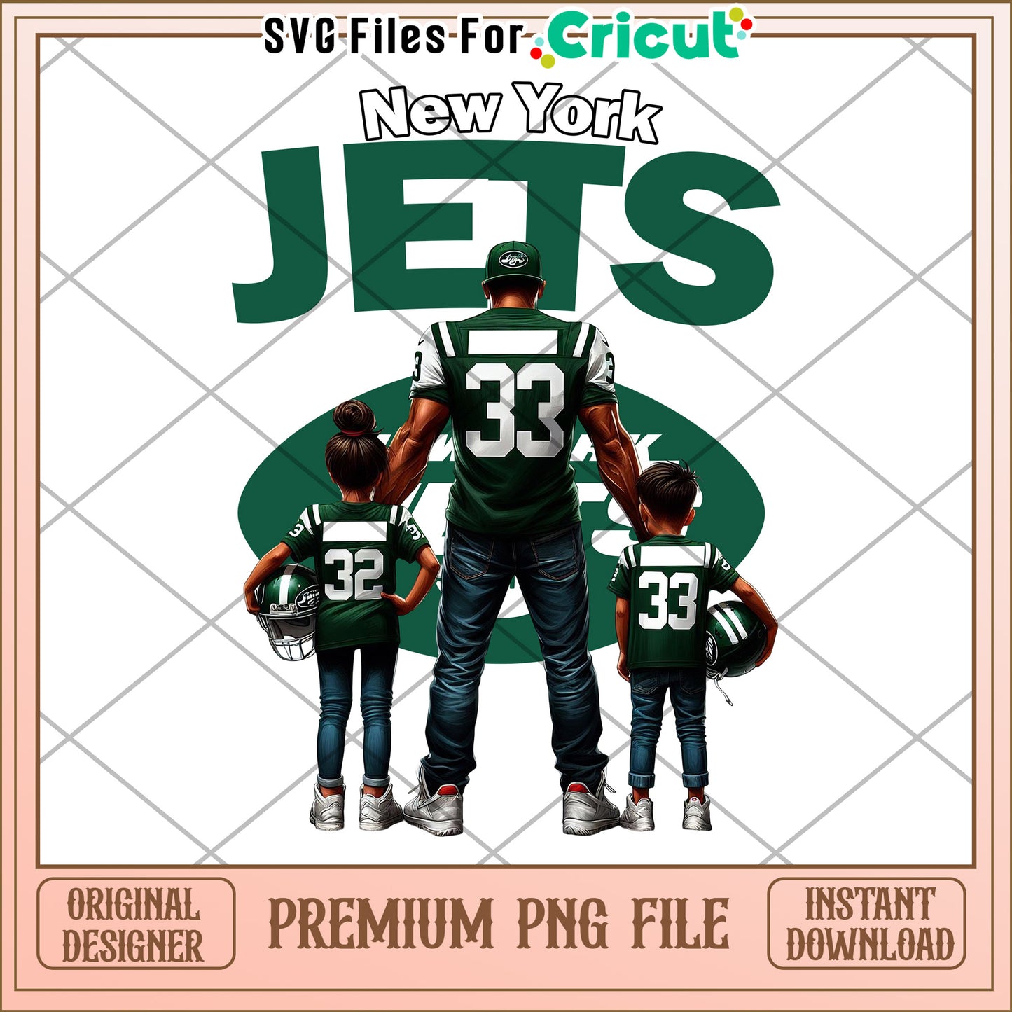 New York Jets Family Design, Premium PNG File for Cricut