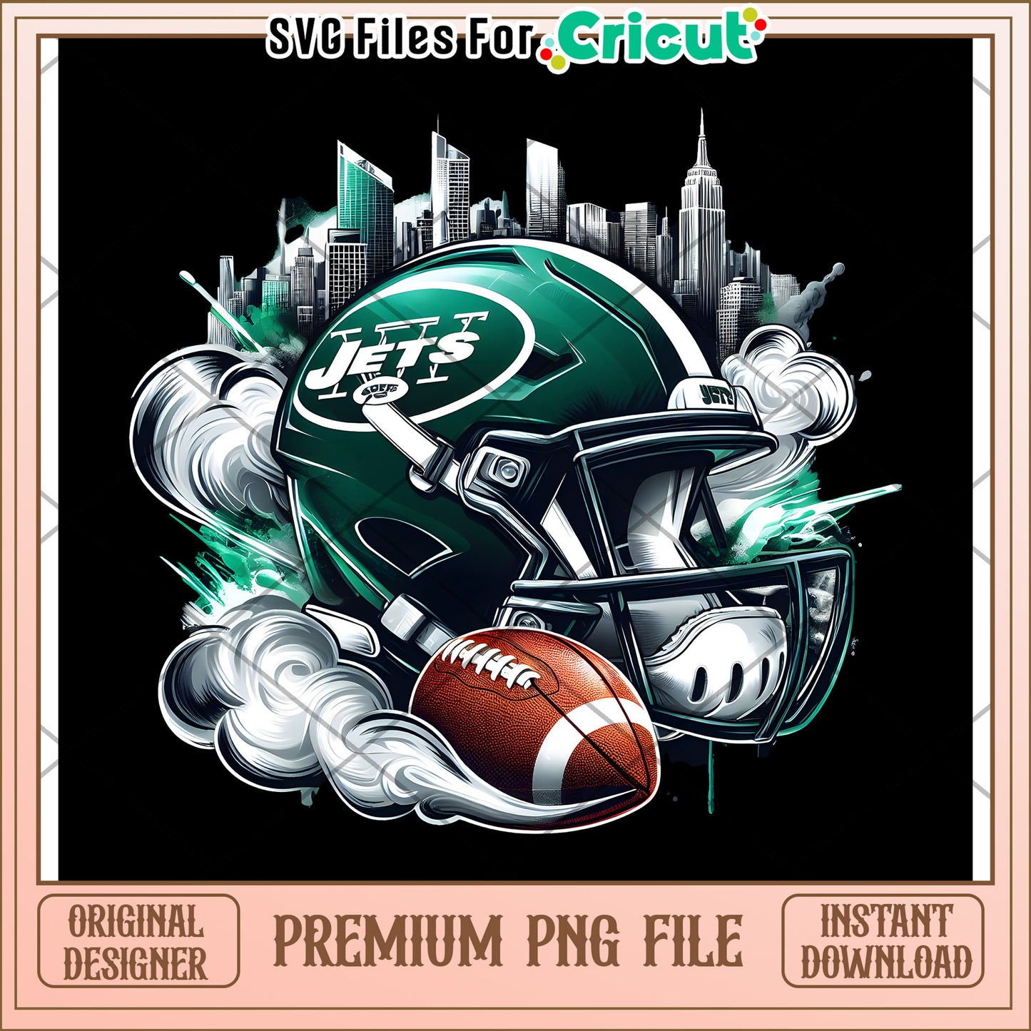 New York Jets Football Helmet Design, perfect for Cricut projects
