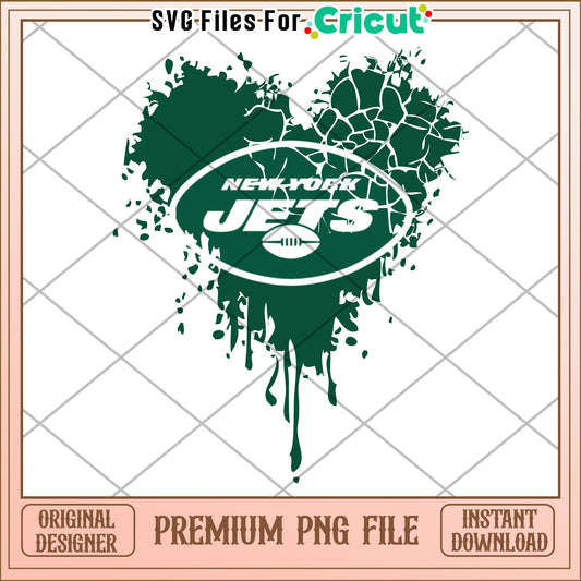 New York Jets Heart Design, perfect for fans and crafters alike