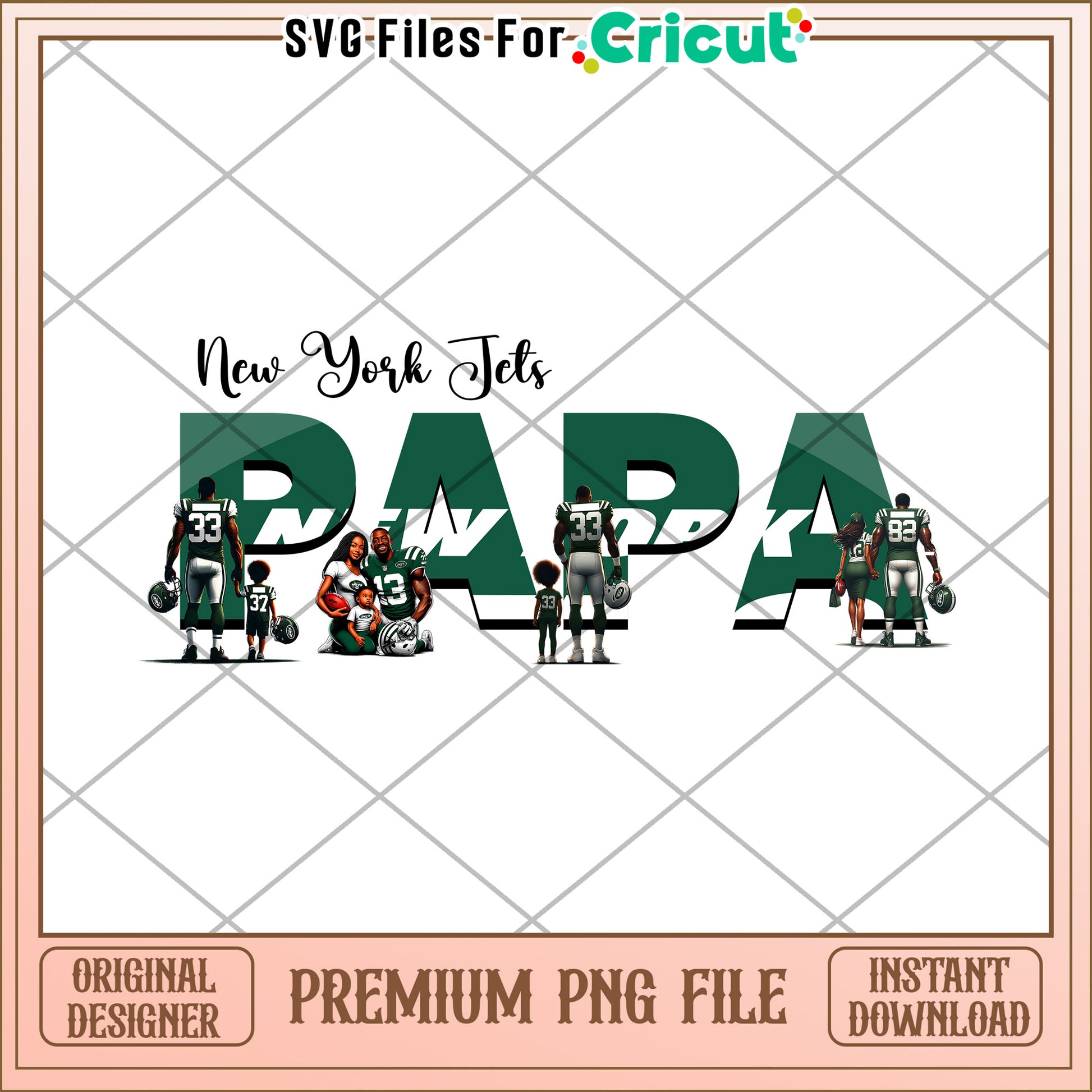 New York Jets Papa PNG design, perfect for sports enthusiasts