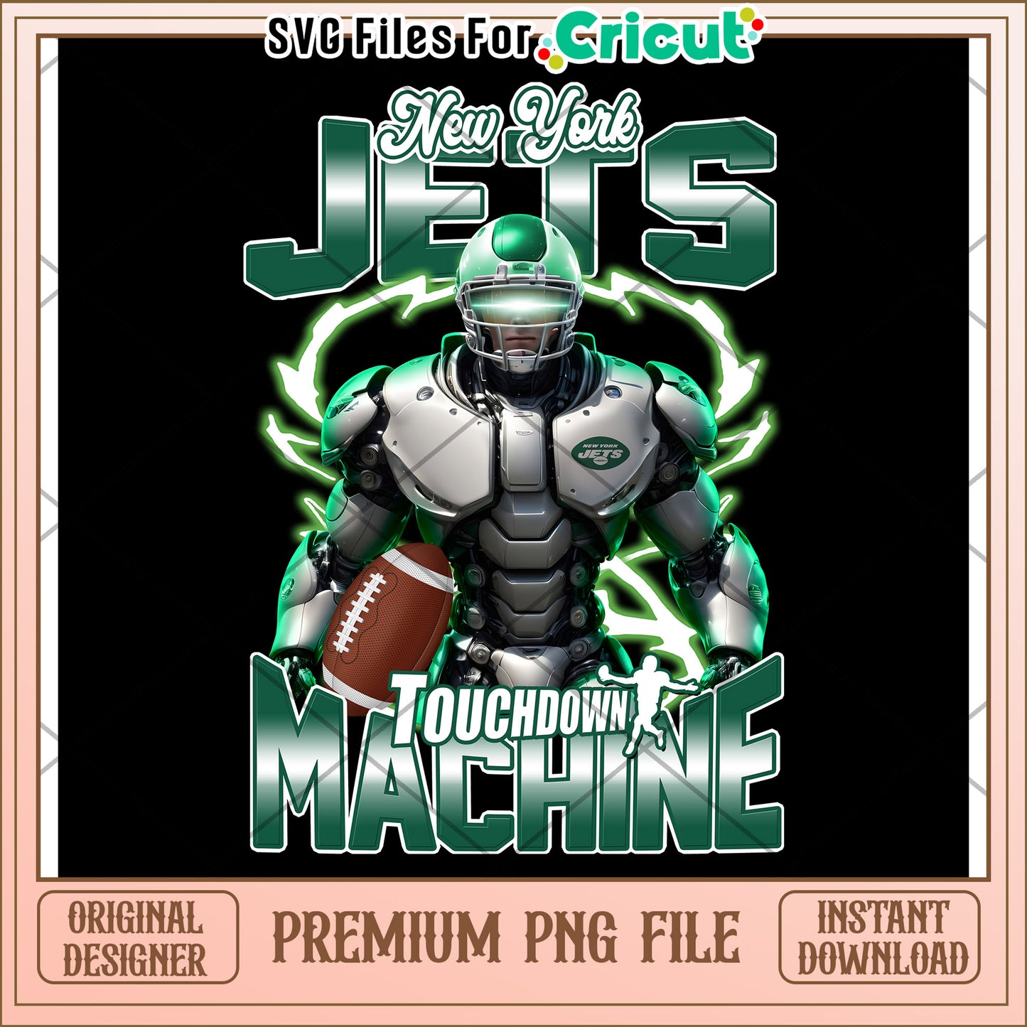 New York Jets Touchdown Machine PNG File, Instant Download for Cricut