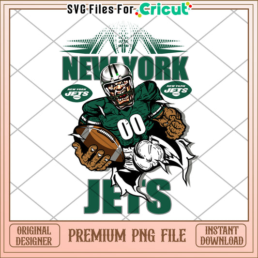 New York Jets football design for Cricut, premium PNG download