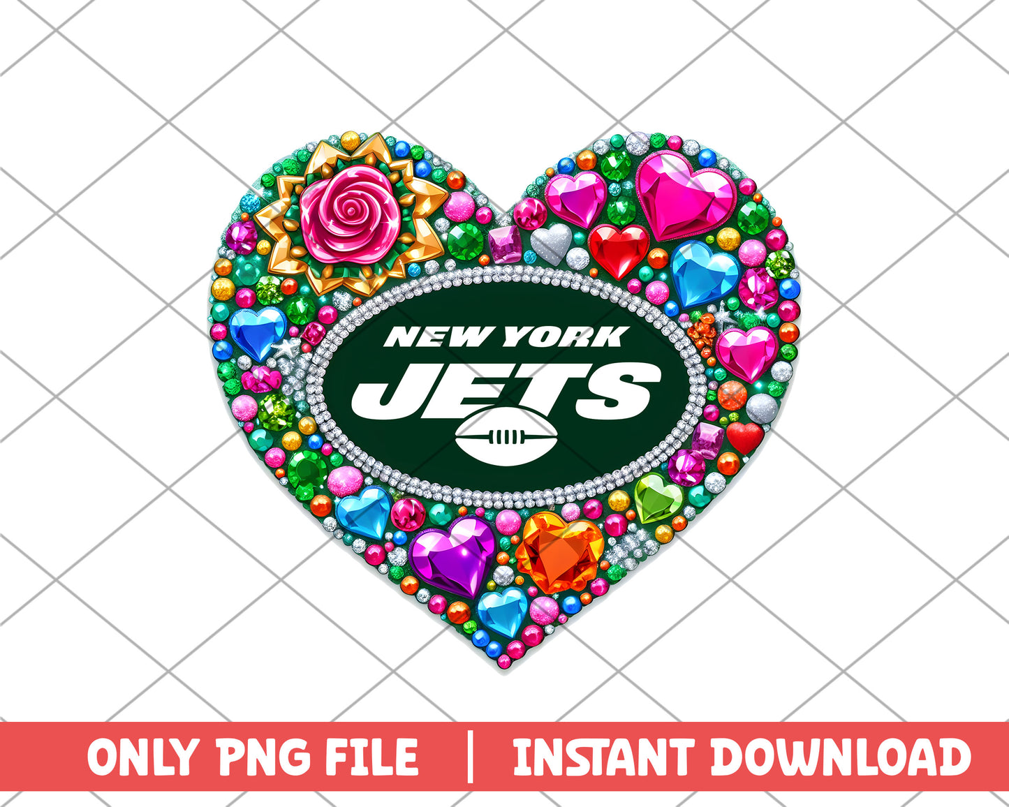 New York Jets in heart png, New York Jets png