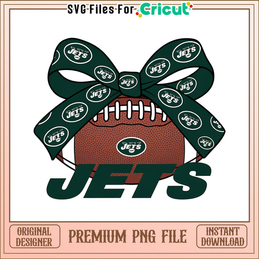 New York Jets rugby ball and bow png, New York Jets png, NFL png