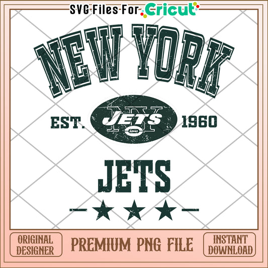 New York Jets vintage design file for crafting, perfect for fans