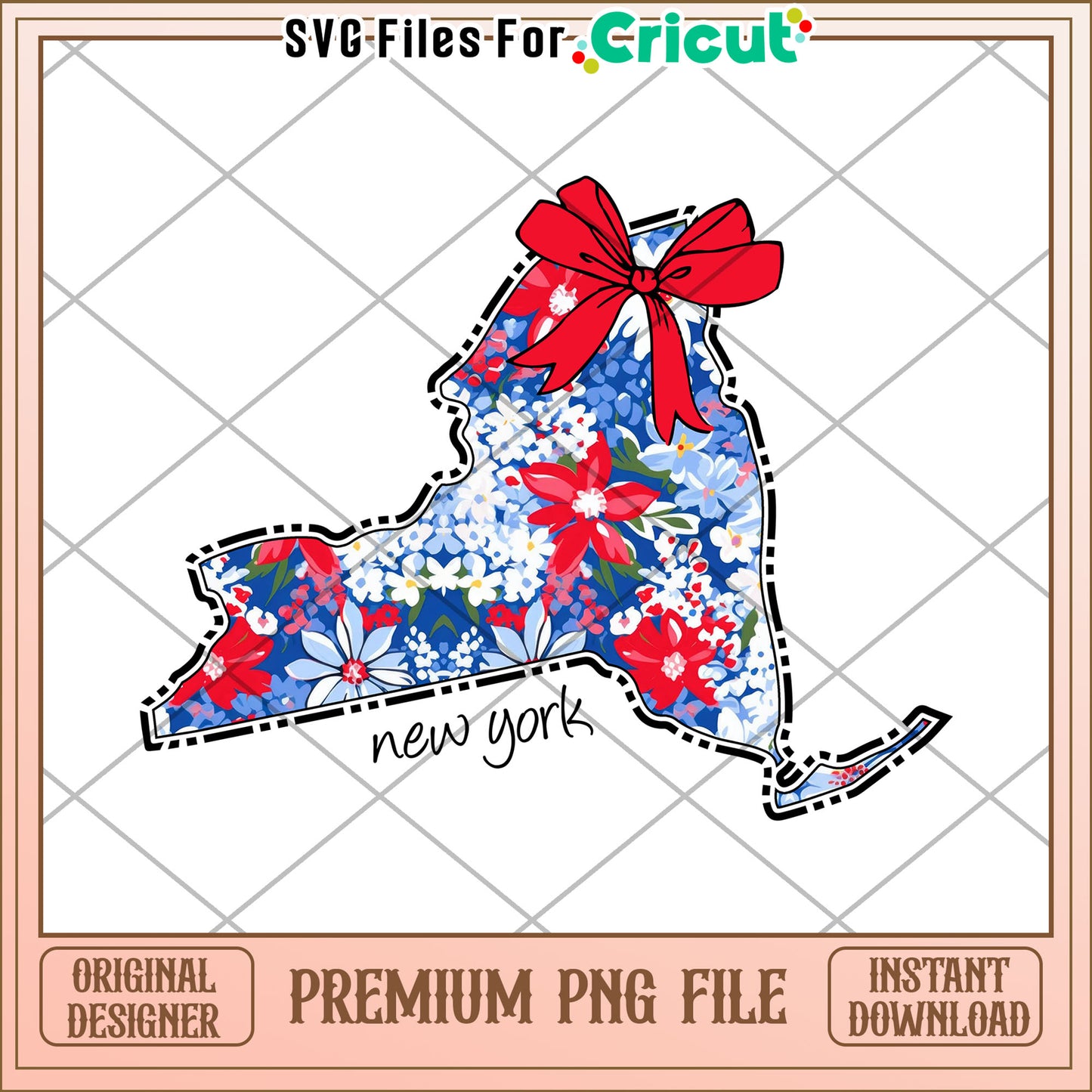 New York State Floral PNG Design