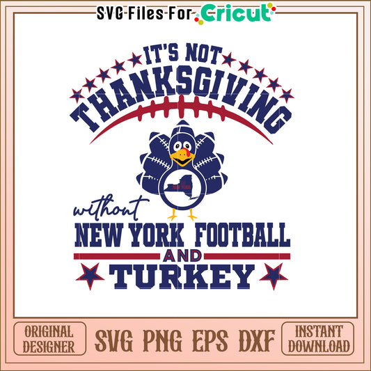 New York Thanksgiving Football and Turkey SVG Design